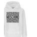 MOSCHINO FELPA CON CAPPUCCIO IN COTONE WHITE UNISEX CON LOGO LETTERING BLACK
