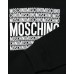 MOSCHINO FELPA CON CAPPUCCIO IN COTONE BLACK UNISEX CON LOGO LETTERING WHITE