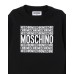 MOSCHINO FELPA A GIROCOLLO UNISEX IN COTONE BLACK CON LOGO LETTERING WHITE