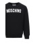 MOSCHINO FELPA A GIROCOLLO IN COTONE BLACK UNISEX CON LOGO LETTERING WHITE