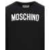 MOSCHINO FELPA A GIROCOLLO IN COTONE BLACK UNISEX CON LOGO LETTERING WHITE