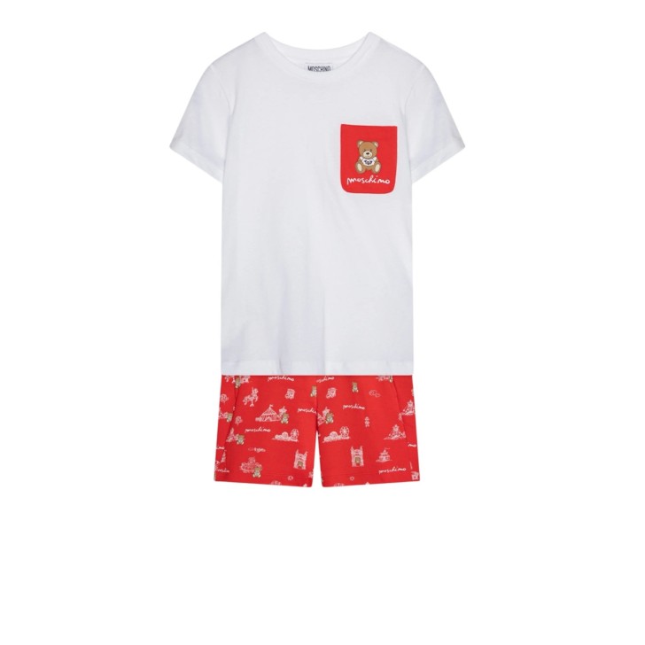 MOSCHINO COMPLETO T-SHIRT/SHORT IN COTONE UNISEX 