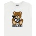 MOSCHINO COMPLETO T-SHIRT/SHORT UNISEX IN COTONE CON LOGO LETTERING E TEDDY BEAR
