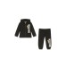 Moschino COMPLETO UNISEX FELPA CON ZIP + PANTALONE CON LOGO LETTERING E TEDDY 