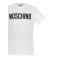 MOSCHINO T-SHIRT UNISEX IN COTONE A MANICA CORTA WHITE CON LOGO LETTERING BLACK 