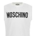 MOSCHINO T-SHIRT UNISEX IN COTONE A MANICA CORTA WHITE CON LOGO LETTERING BLACK 