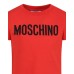 MOSCHINO T-SHIRT UNISEX IN COTONE A MANICA CORTA RED CON LOGO LETTERING BLACK