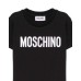 MOSCHINO T-SHIRT UNISEX IN COTONE A MANICA CORTA BLACK CON LOGO LETTERING WHITE