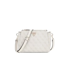 GUESS BORSA A TRACOLLA NOELLE BIANCA 4G LOGO ALL-OVER 