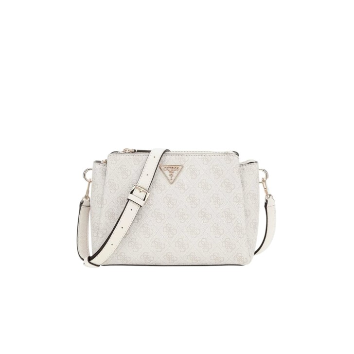 GUESS BORSA A TRACOLLA NOELLE BIANCA 4G LOGO ALL-OVER 