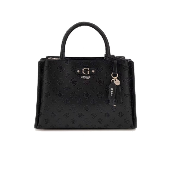 GUESS GERTY BORSA A MANO NERA LOGO ALL-OVER