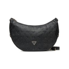 GUESS CRESIDIA LARGE HOBO NERA CON LOGO ALL-OVER