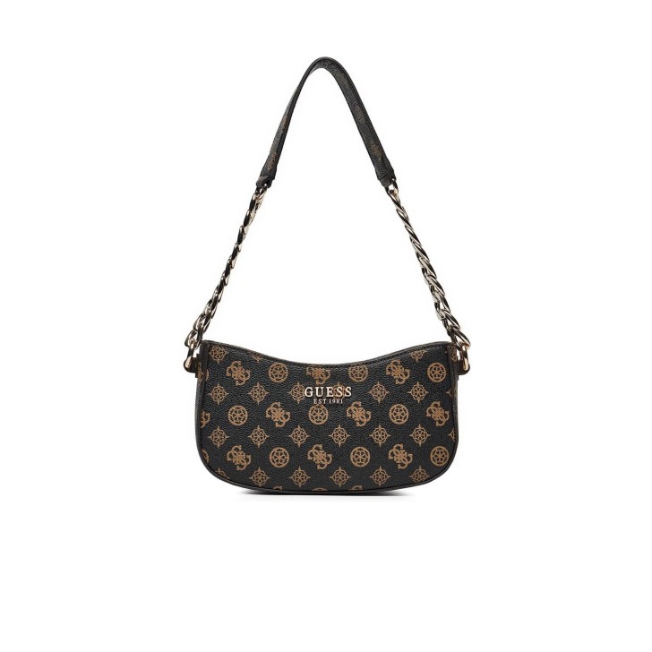 GUESS EVELUNE BORSA A SPALLA MOCHA LOGO ALL-OVER
