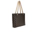 GUESS NOELLE TOTE BAG A SPALLA LOGATA MARRONE A CONTRASTO