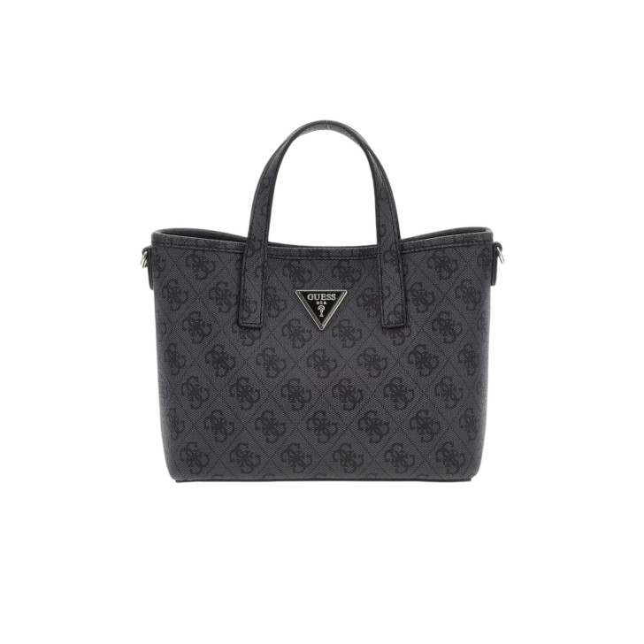 GUESS LATONA MINI TOTE BORSA A MANO 4G LOGO ALL-OVER NERA