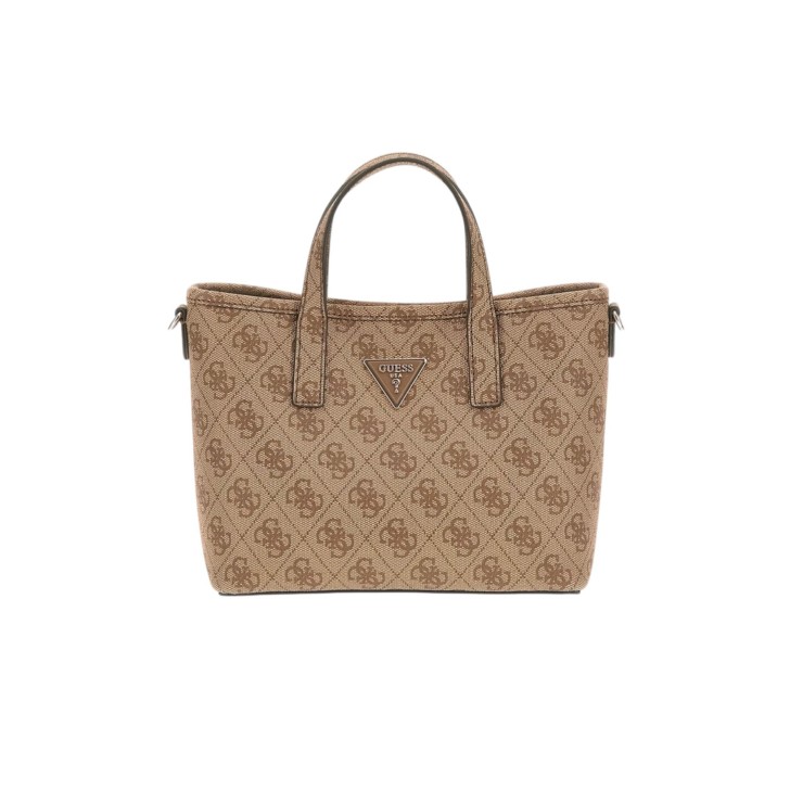 GUESS LATONA MINI TOTE BORSA A MANO 4G LOGO ALL-OVER MARRONE