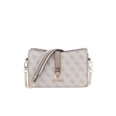 GUESS ZAMIRA MNI BORSA A SPALLA 4G LOGO ALL-OVER BEIGE 