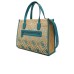 GUESS BORSA SILVANA TOTE IN PAGLIA CON LOGO ALL-OVER AZZURRO