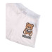 Moschino Pantaloncino Bianco in jersey di cotone con Teddy Bear e logo lettering