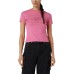 Chiara Ferragni T-shirt rosa in jersey di cotone a manica corta con maxi LOGOMANIA in strass