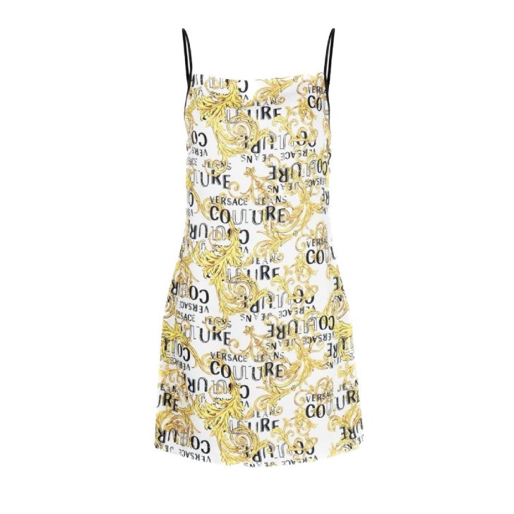 Versace Jeans Couture Abito da Donna in crepe satin Bianco/Oro