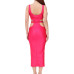 Versace Jeans Couture Abito da Donna Fucsia realizzato in Lycra, con cintura logata in vita