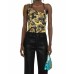 Versace Jeans Couture Top Nero da Donna con stampa Baroque all over