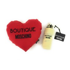 Love Moschino Mini Ombrello Beige pieghevole con Custodia a forma di cuore Rosso