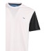 Harmont&Blaine T-Shirt in cotone a manica corta Bianca con parte posteriore e maniche a contrasto e logo basatto ricamato azzurro