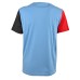 Harmont&Blaine T-Shirt in cotone a manica corta Bianca con parte posteriore e maniche a contrasto e logo basatto ricamato azzurro