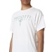 Paciotti T-shirt bianca a manica corta con maxi logo lettering verde 