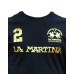 La Martina T-shirt nera da Uomo Logo a contrasto 