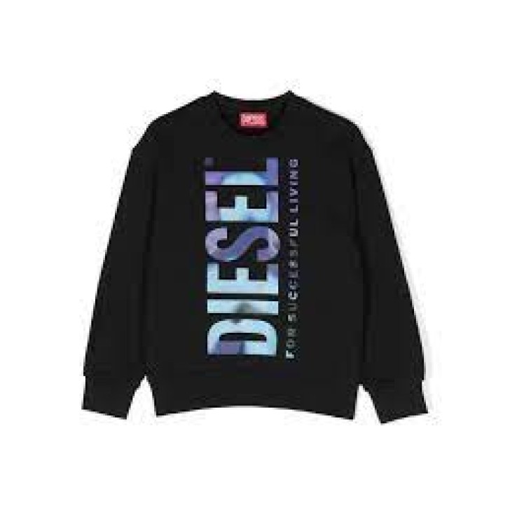 Diesel Felpa nera con Stampa logo