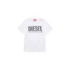 Diesel T-shirt a manica corta Unisex in jersey di cotone a girocollo bianca con logo 