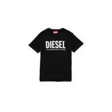 Diesel T-shirt a manica corta Unisex in jersey di cotone a girocollo nera  con logo 