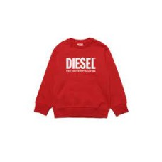 Diesel Felpa Unisex Rossa in cotone con logo