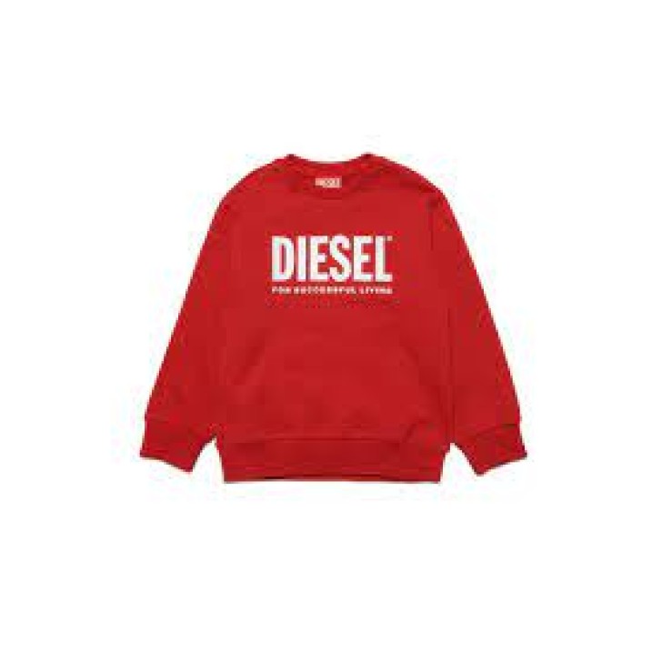 Diesel Felpa Unisex Rossa in cotone con logo
