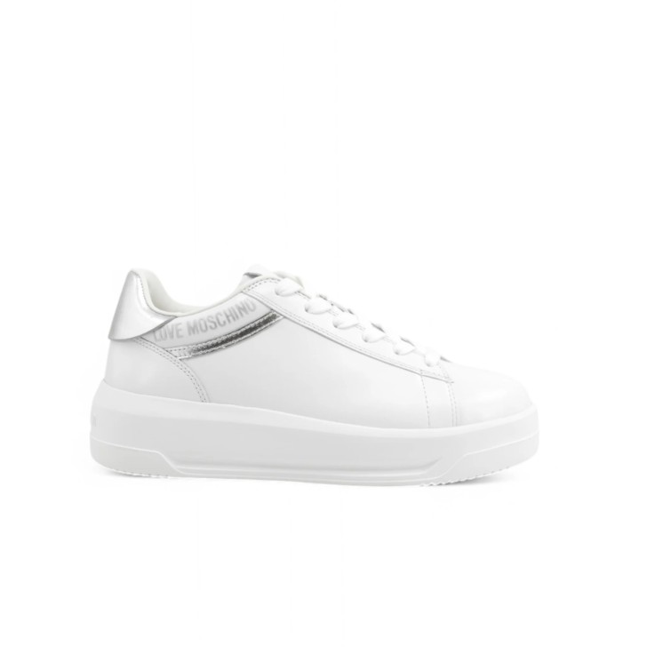 LOVE MOSCHINO SNEAKERS BIANCA E ARGENTO DA DONNA 