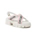 LOVE MOSCHINO SANDALO WHITE CON FASCE IN NASTRO E LOGO LETTERING
