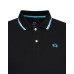 La Martina Polo nera da Uomo Logo ricamato a contrasto
