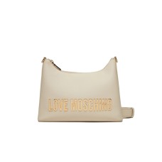 LOVE MOSCHINO BORSA BEIGE A SPALLA IN ECOPELLE CON LOGO ORO