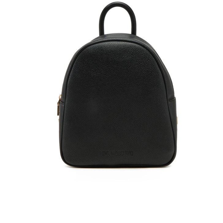 LOVE MOSCHINO ZAINO NERO IN ECOPELLE DA DONNA CON LOGO LETTERING TONO SU TONO 