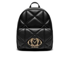 LOVE MOSCHINO ZAINO NERO IN ECOPELLE EFFETTO TRAPUNTATO DA DONNA 