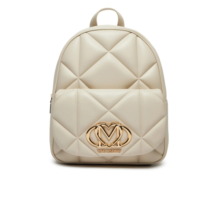 LOVE MOSCHINO ZAINO BEIGE IN ECOPELLE EFFETTO TRAPUNTATO DA DONNA 