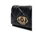 LOVE MOSCHINO BORSA NERA A SPALLA CON LOGO LETTERING ORO