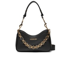 LOVE MOSCHINO BORSA NERA IN VERA PELLE A SPALLA CON CIONDOLO LOVE MOSCHINO 