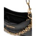 LOVE MOSCHINO BORSA NERA IN VERA PELLE A SPALLA CON CIONDOLO LOVE MOSCHINO 