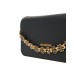 LOVE MOSCHINO BORSA NERA A TRACOLLA IN VERA PELLE CON DETTAGLIO CIONDOLO 