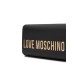 LOVE MOSCHINO BORSA NERA A TRACOLLA CON LOGO LETTERING ORO 