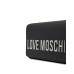 LOVE MOSCHINO BORSA NERA A TRACOLLA CON LOGO LETTERING ARGENTO